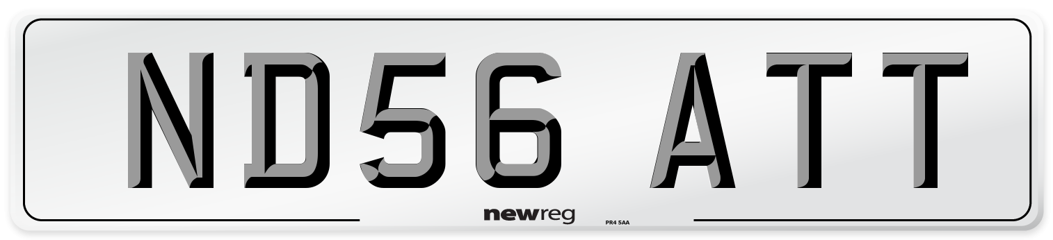 ND56 ATT Number Plate from New Reg
